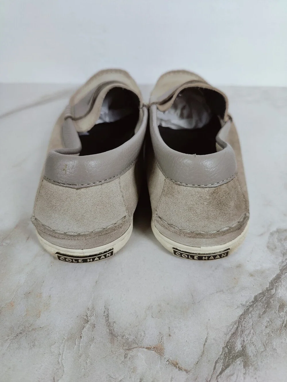 Cole Haan Men's Grand.OS Pinch Weekender Loafers Tan Grey Suede, Sz 11